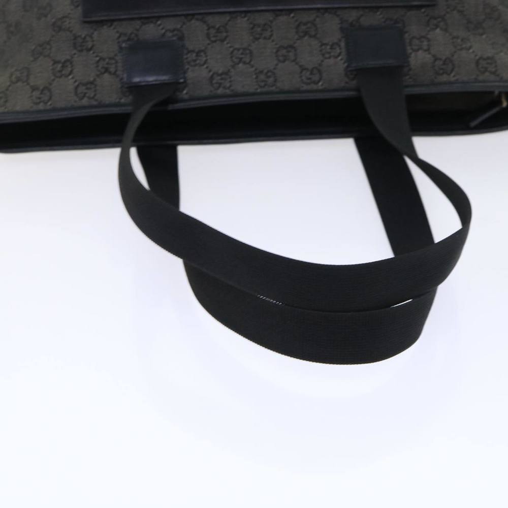 GUCCI GG Canvas Tote Bag Canvas Leather Black Auth 53674 - Picture 8 of 16